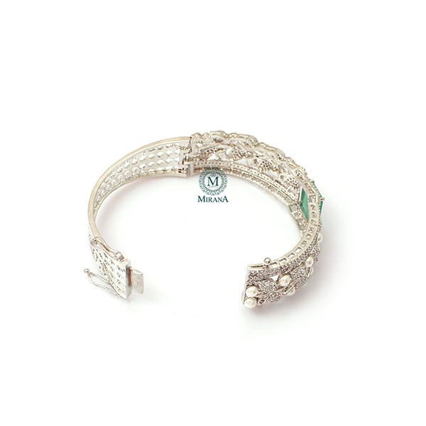 Elara Pastel Green CZ Designer Bracelet