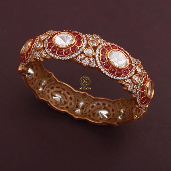 Ritika Ruby Polki Designer Bracelet