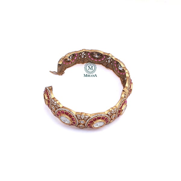 Ritika Ruby Polki Designer Bracelet