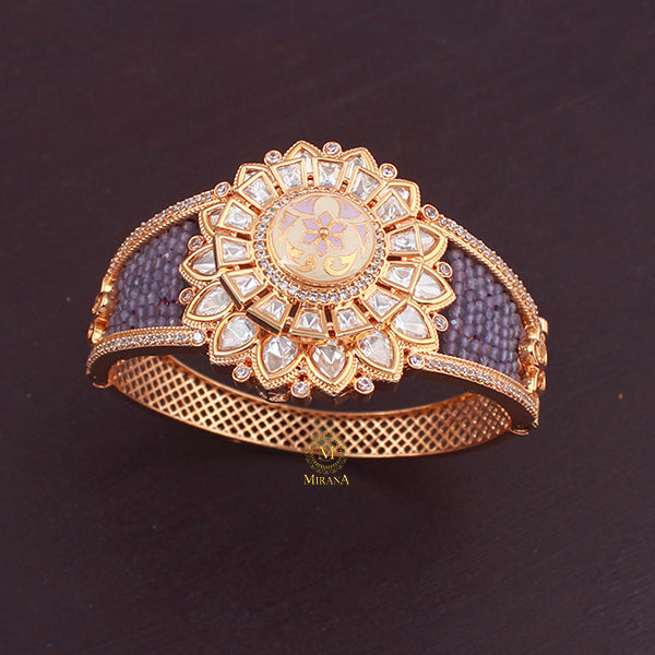 Shrishti Lavender Polki Designer Bracelet