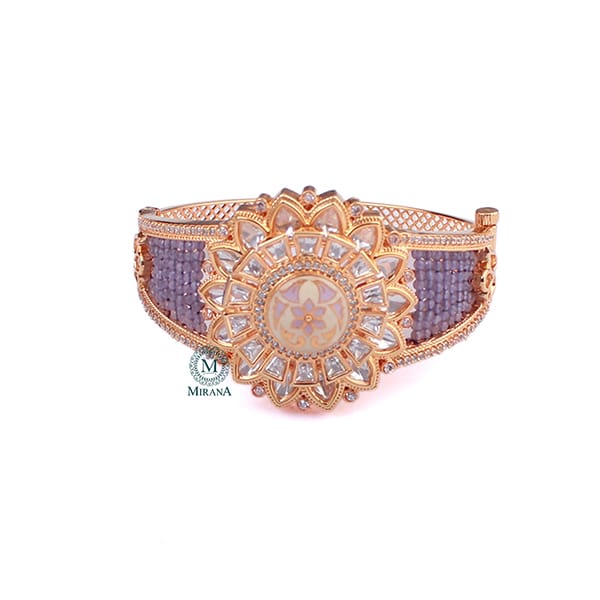 Shrishti Lavender Polki Designer Bracelet