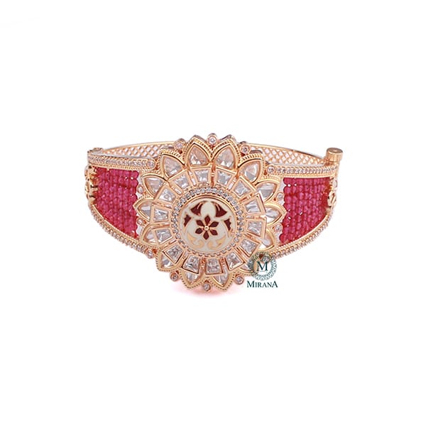 Shrishti Ruby Red Polki Designer Bracelet