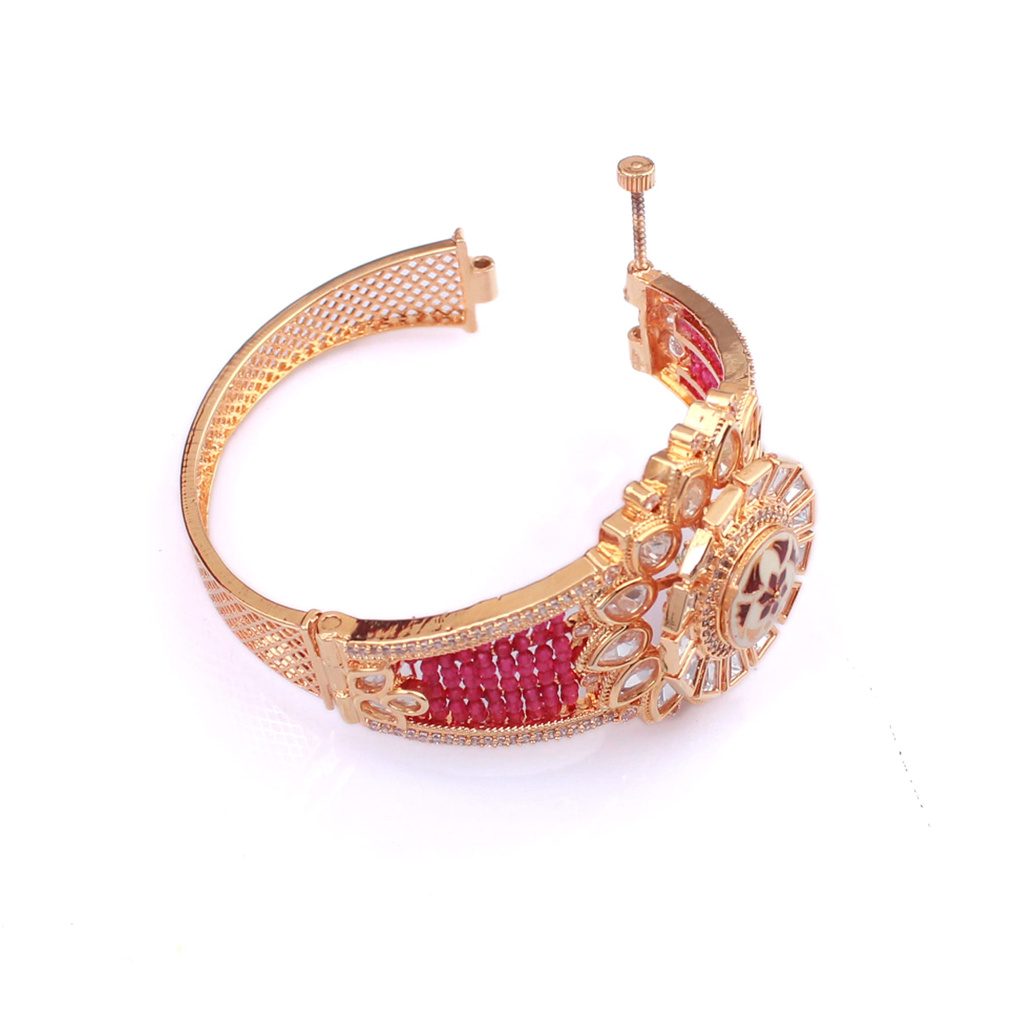 Shrishti Ruby Red Polki Designer Bracelet