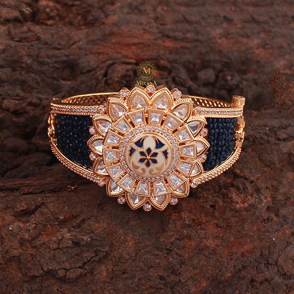 Shrishti Sapphire Blue Polki Designer Bracelet