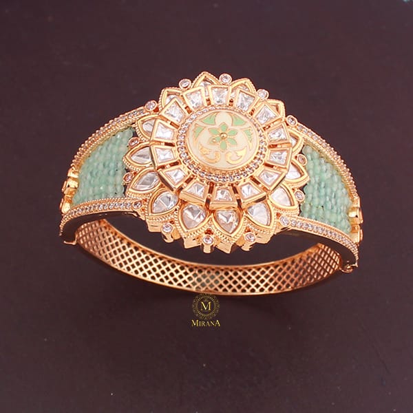 Shrishti Pastel Green Polki Designer Bracelet