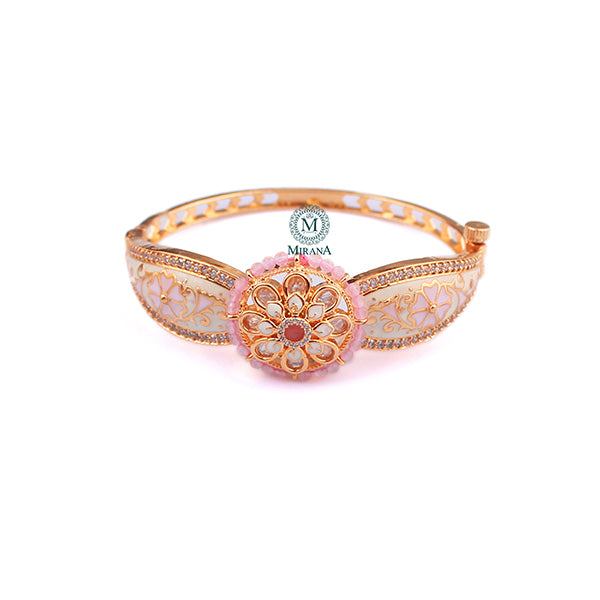 Tanisha Pastel Pink Polki Designer Bracelet