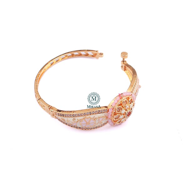 Tanisha Pastel Pink Polki Designer Bracelet