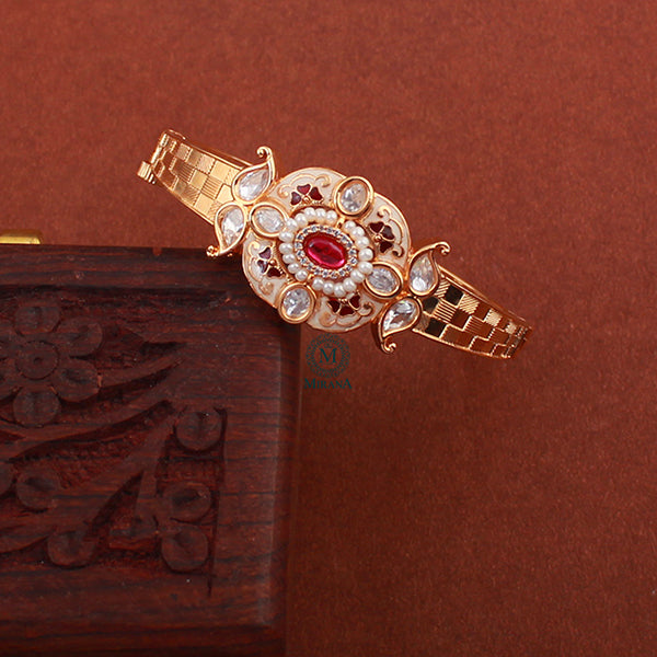 Priya Ruby Red Polki Designer Bracelet