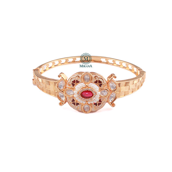 Priya Ruby Red Polki Designer Bracelet