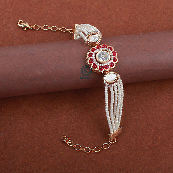 Laxit Ruby Polki Rakhi Designer Bracelet