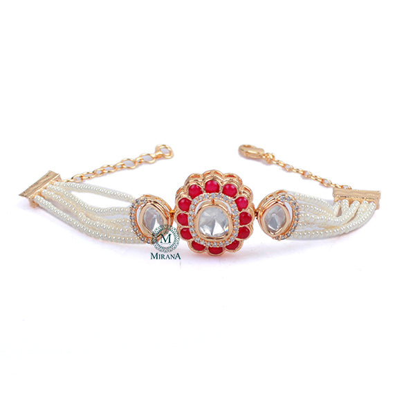 Laxit Ruby Polki Rakhi Designer Bracelet