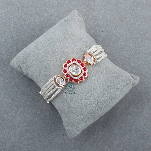 Laxit Ruby Polki Rakhi Designer Bracelet