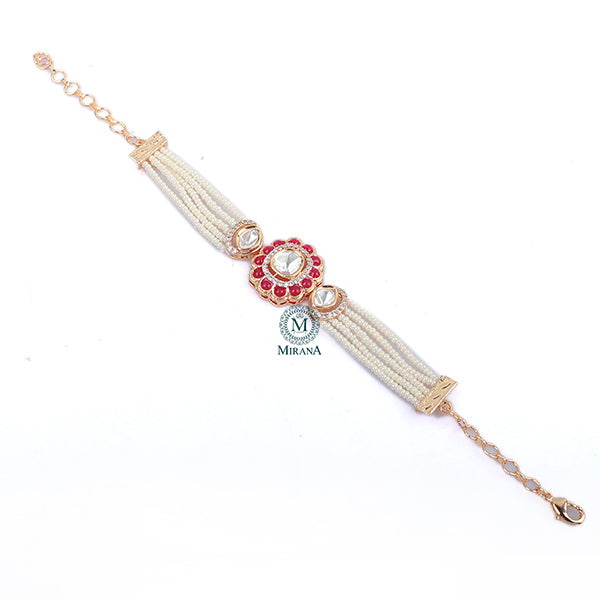 Laxit Ruby Polki Rakhi Designer Bracelet