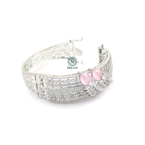 Riley Pastel Pink CZ Designer Bracelet
