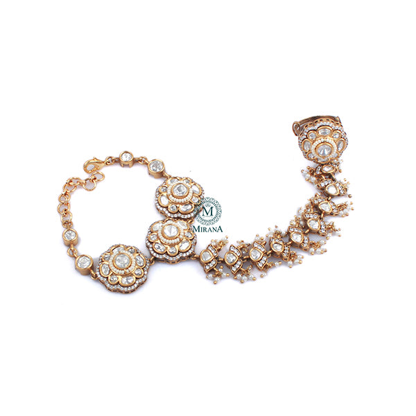 Pragya Pearl Polki Designer Bracelet
