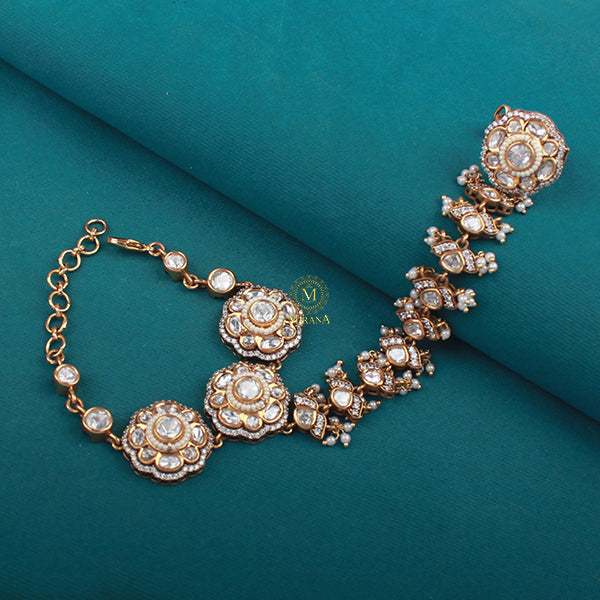 Pragya Pearl Polki Designer Bracelet