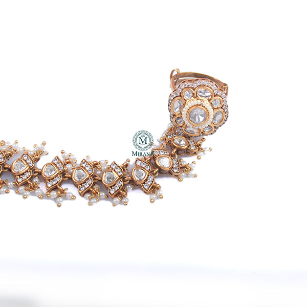 Pragya Pearl Polki Designer Bracelet