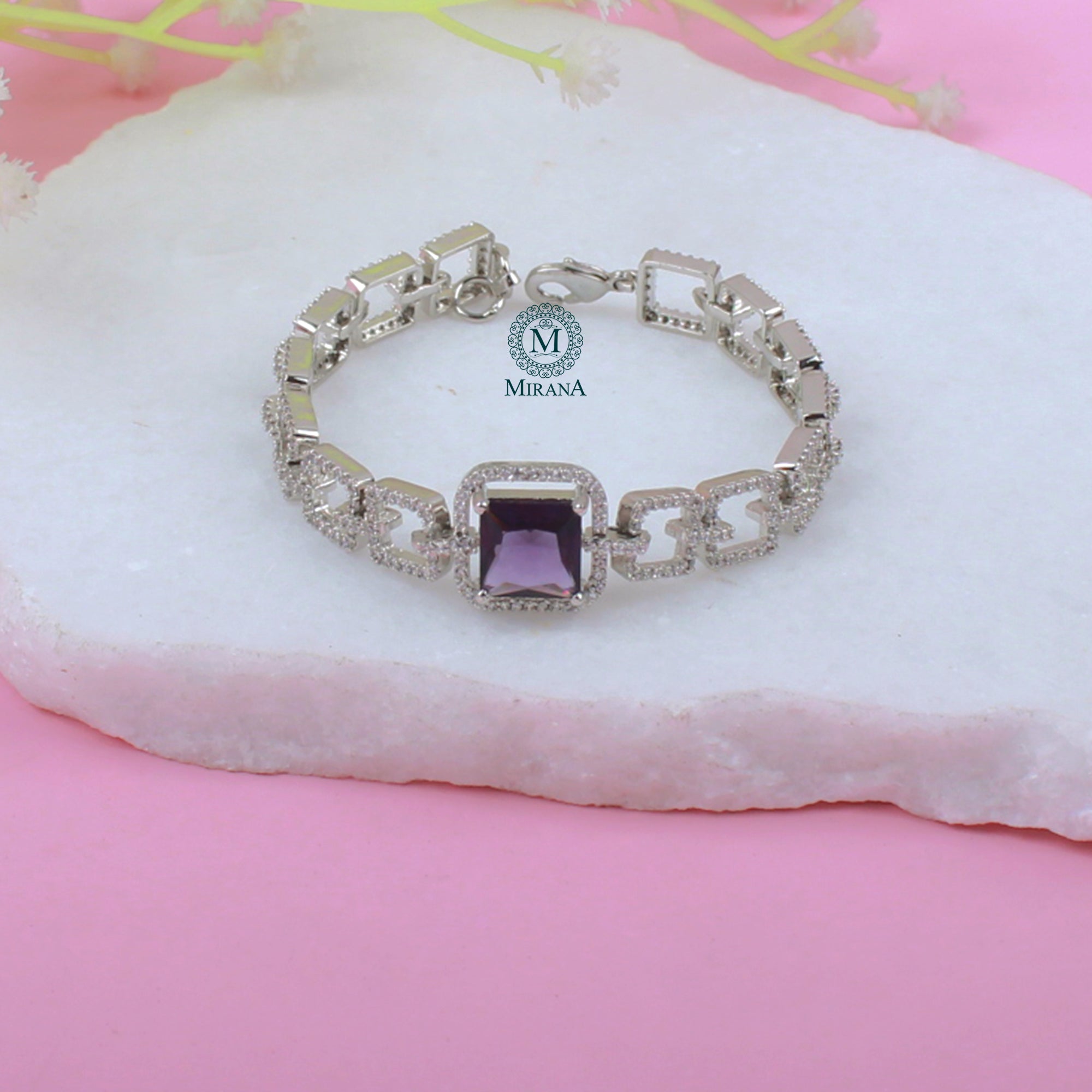 Siri Lavender CZ Designer Bracelet