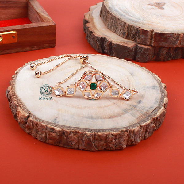 Saloni Emerald Green Polki Bracelet