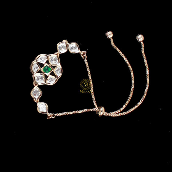 Saloni Emerald Green Polki Bracelet
