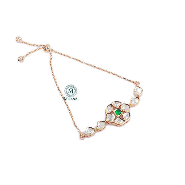 Saloni Emerald Green Polki Bracelet