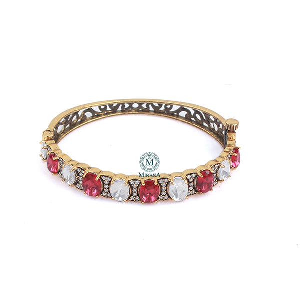 Deepika Ruby Polki Designer Bracelet
