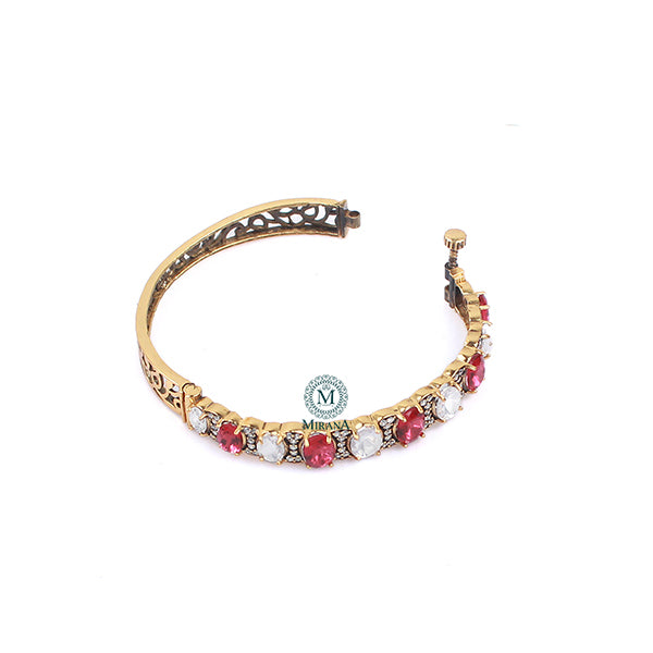 Deepika Ruby Polki Designer Bracelet