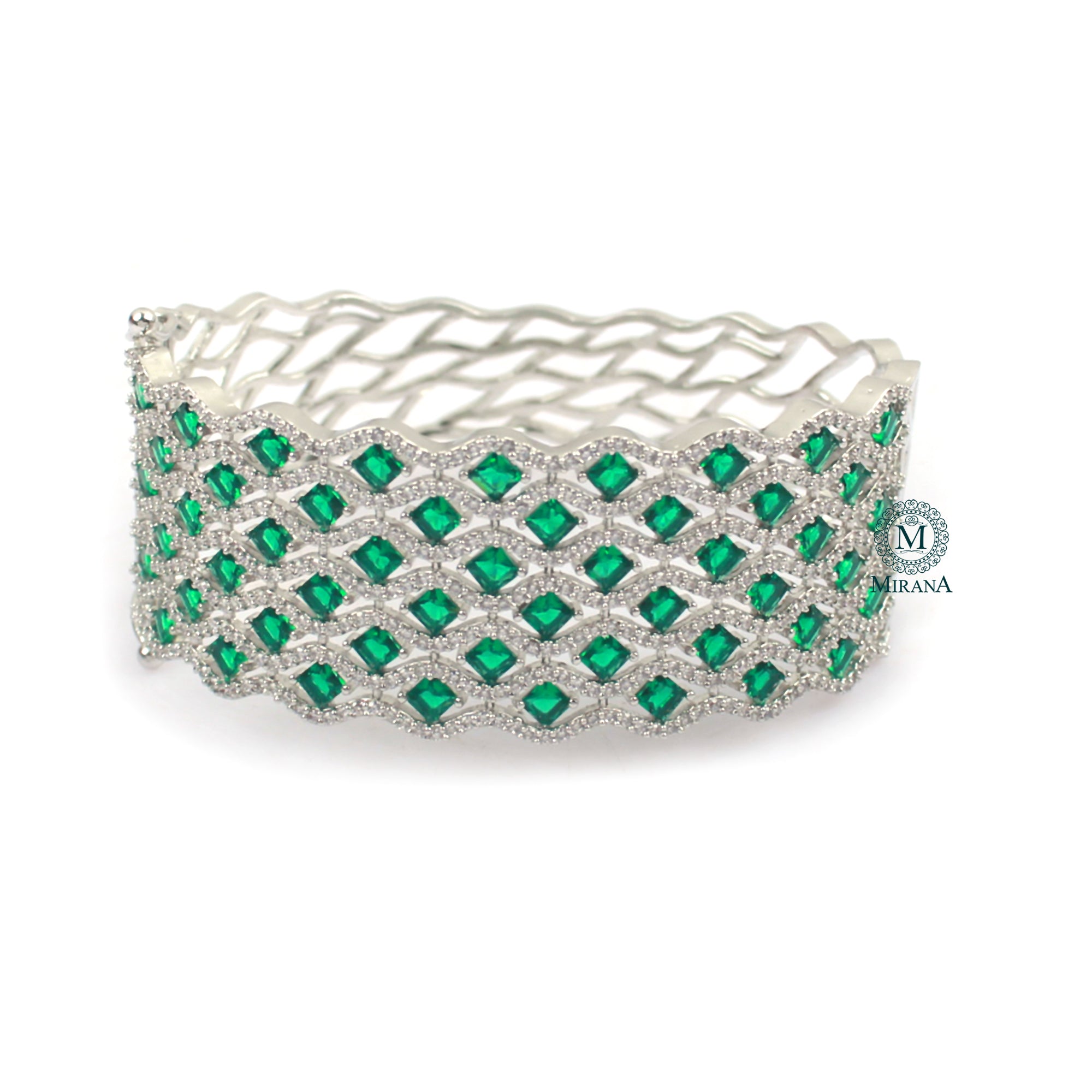 Charmy Emerald Green CZ Designer Bracelet