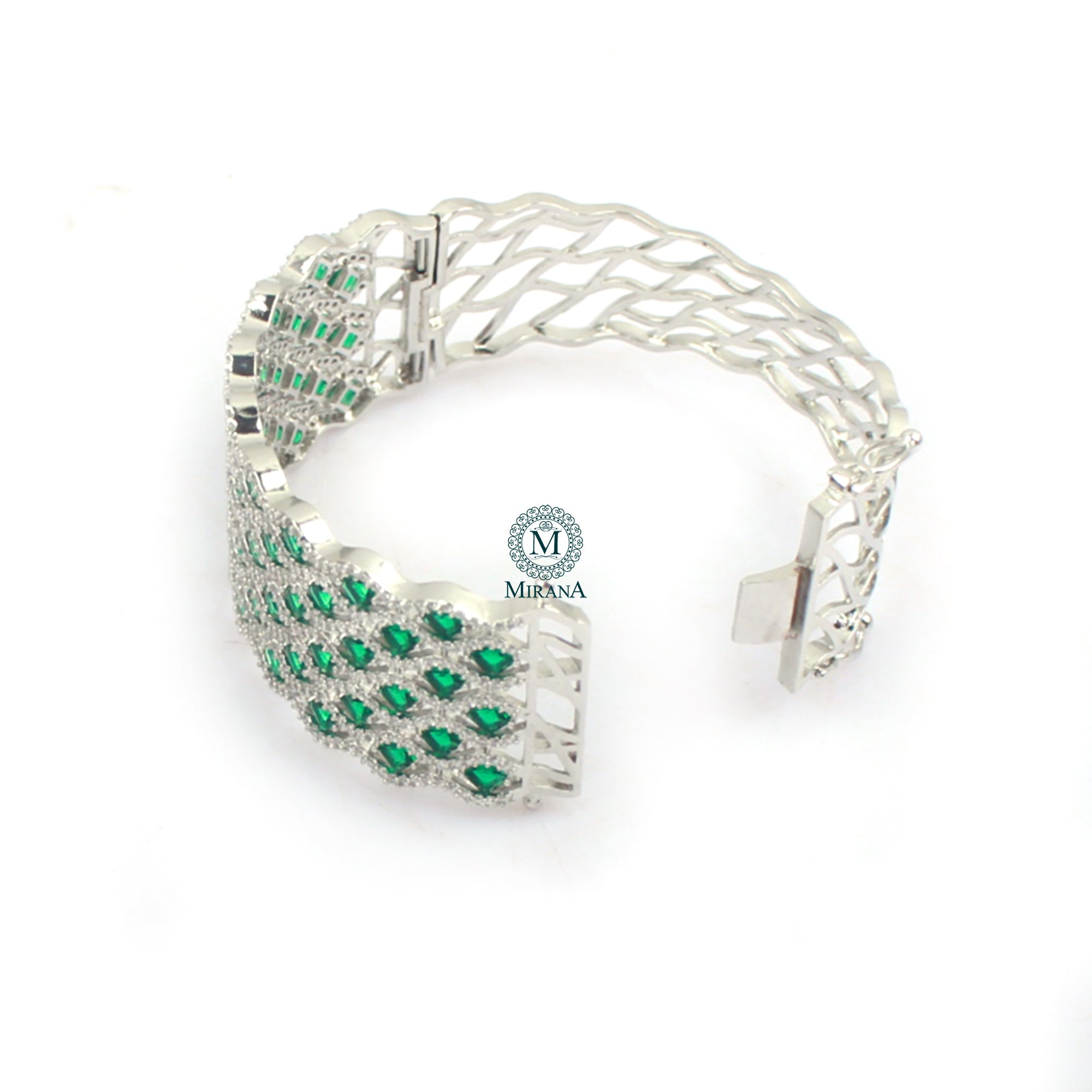 Charmy Emerald Green CZ Designer Bracelet