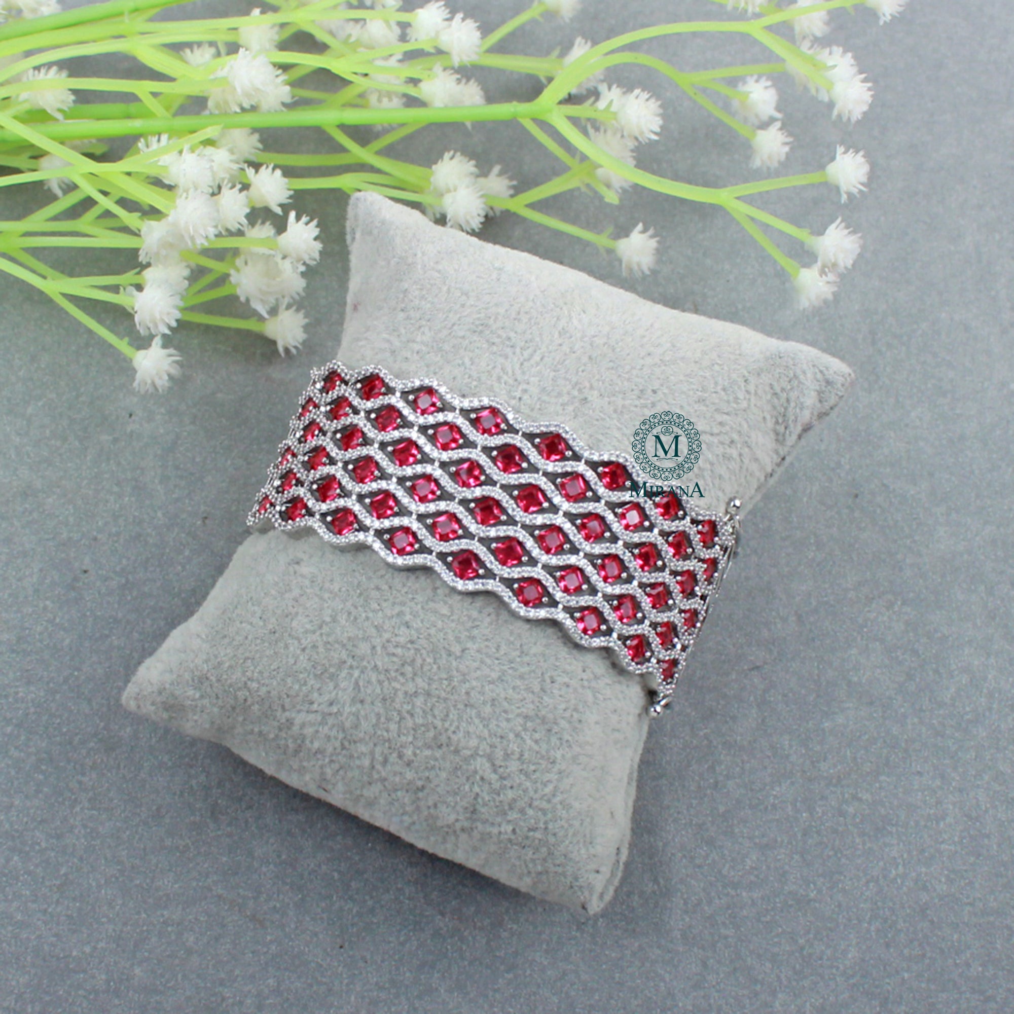 Charmy Ruby CZ Designer Bracelet