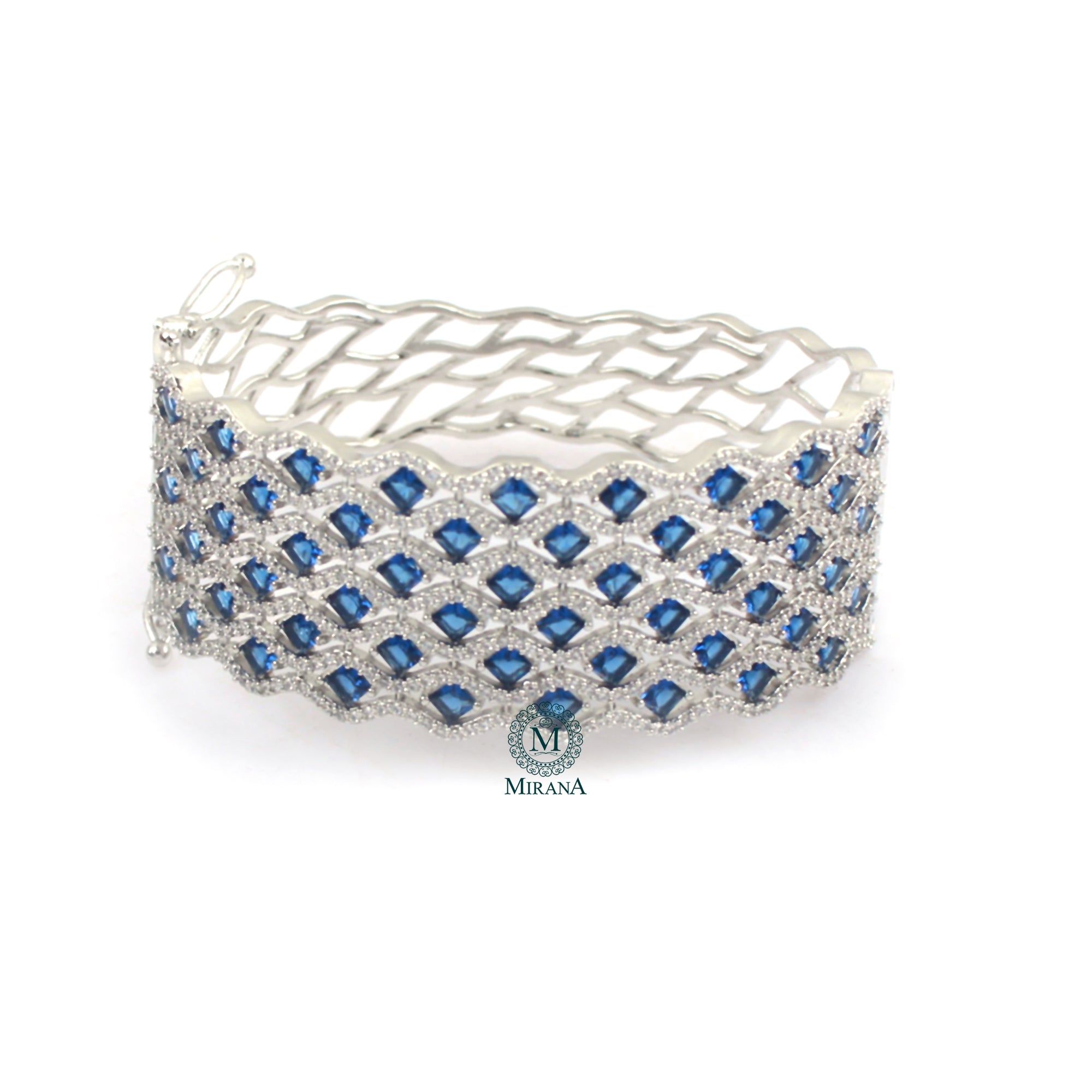 Charmy Sapphire Blue CZ Designer Bracelet