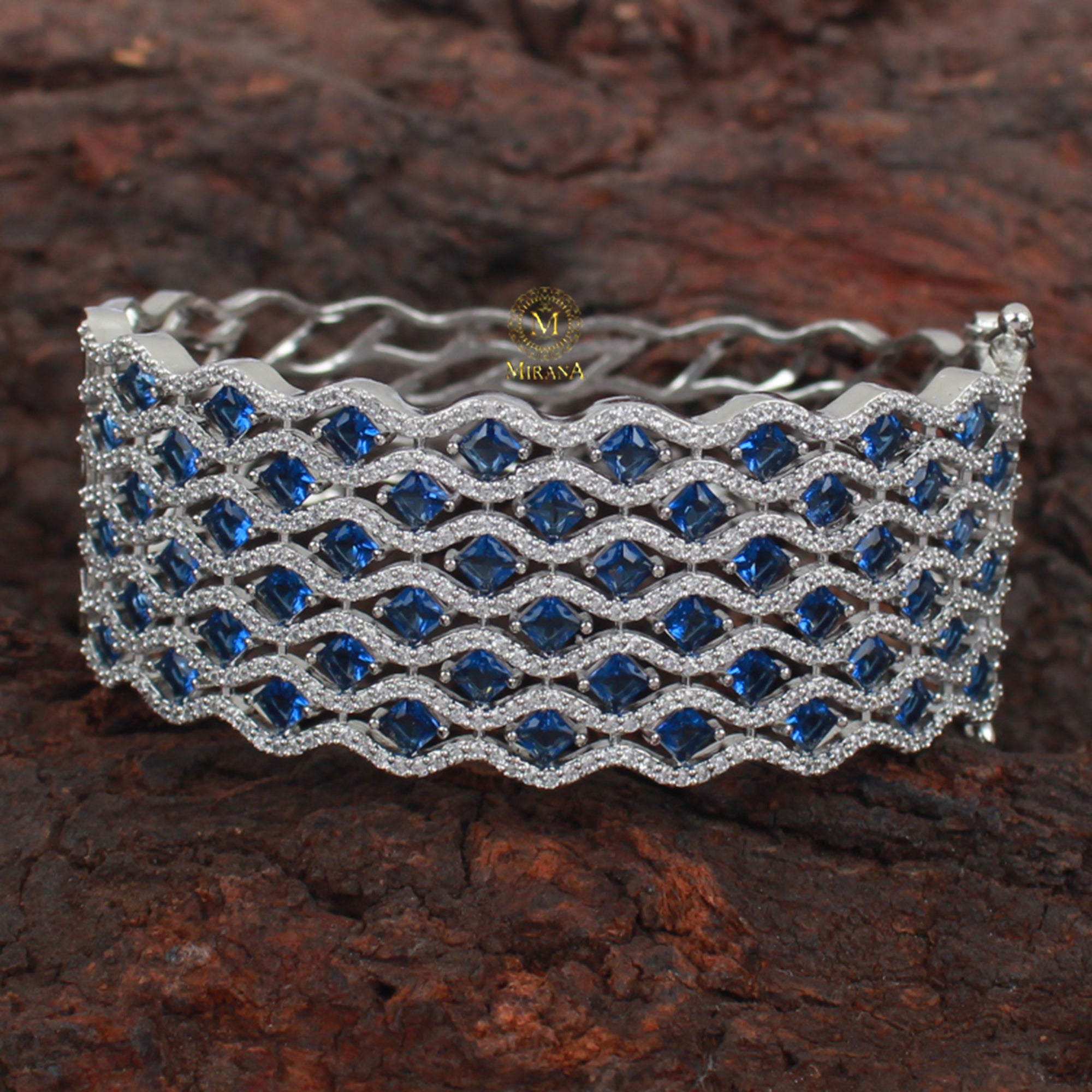 Charmy Sapphire Blue CZ Designer Bracelet