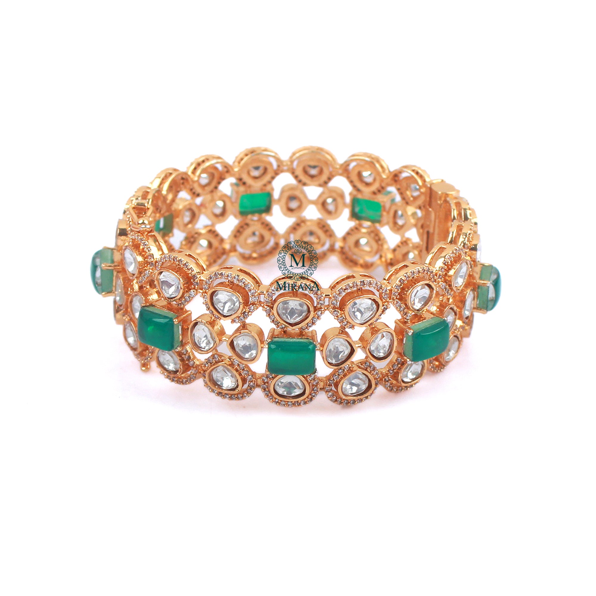 Shivika Emerald Green Moissanite Bracelet