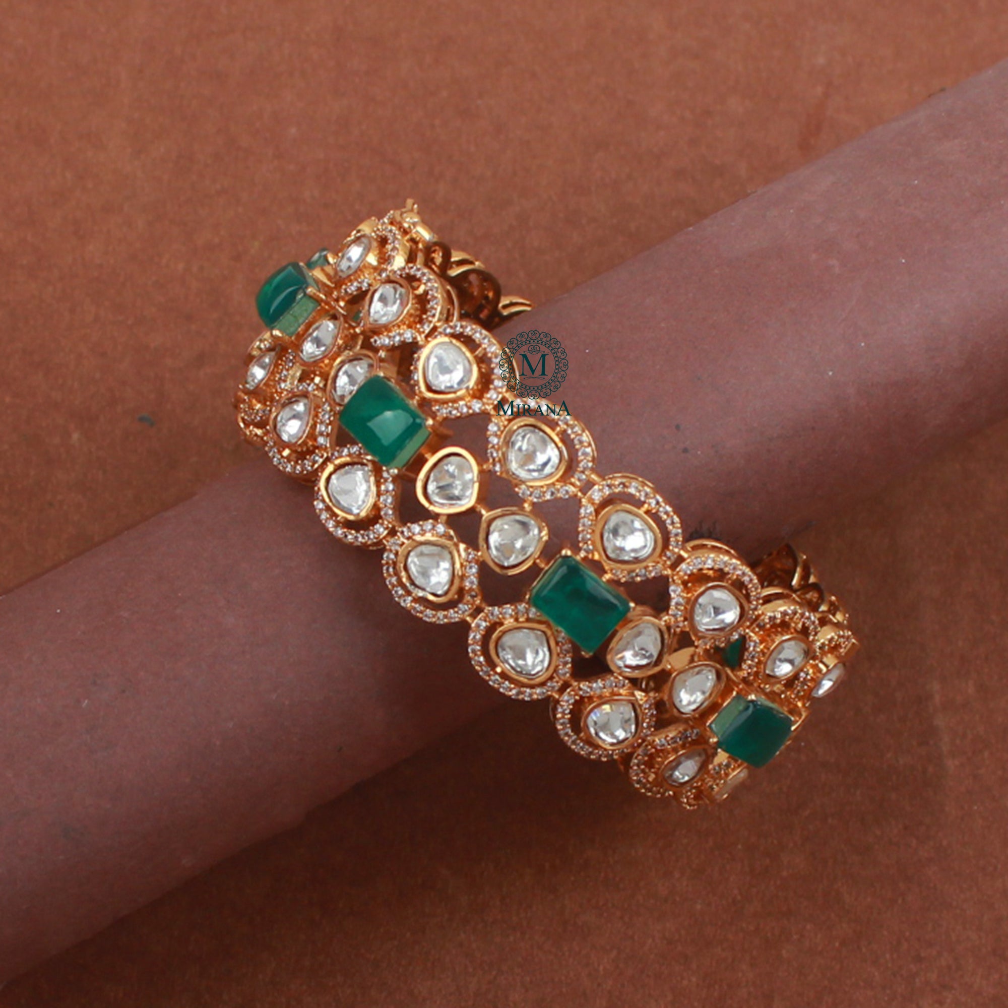 Shivika Emerald Green Moissanite Bracelet