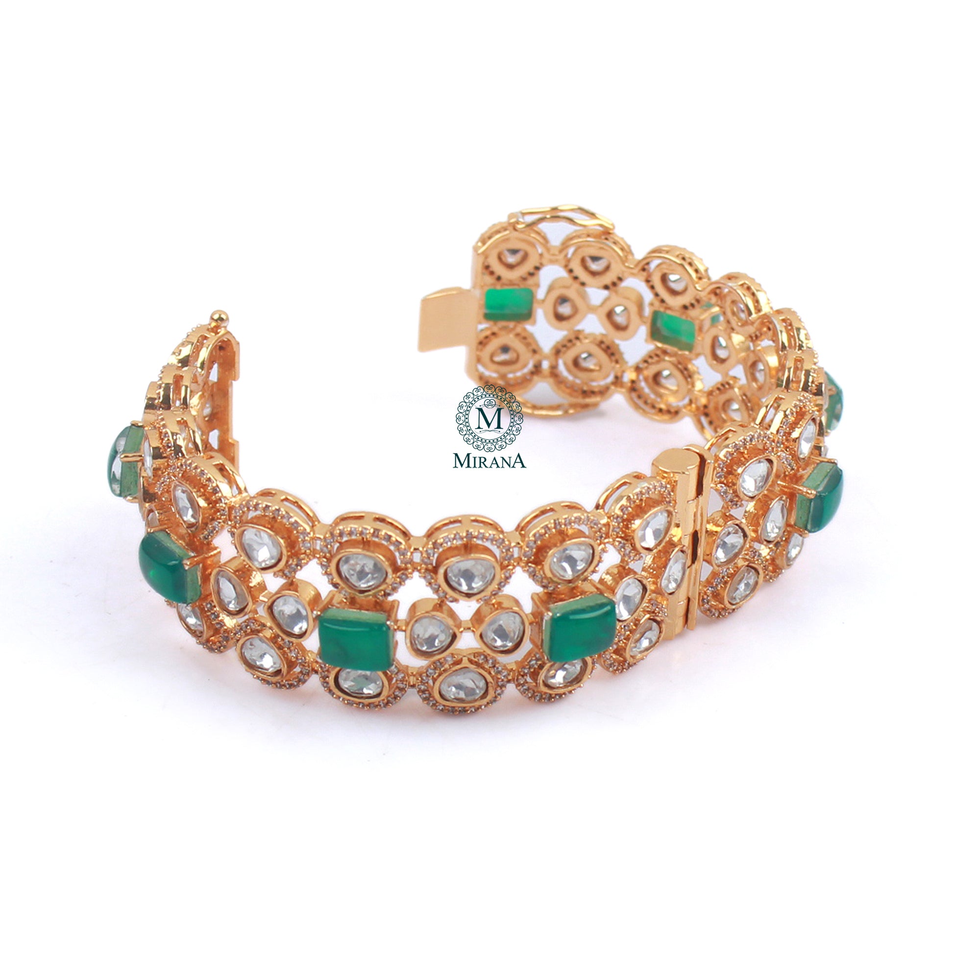 Shivika Emerald Green Moissanite Bracelet