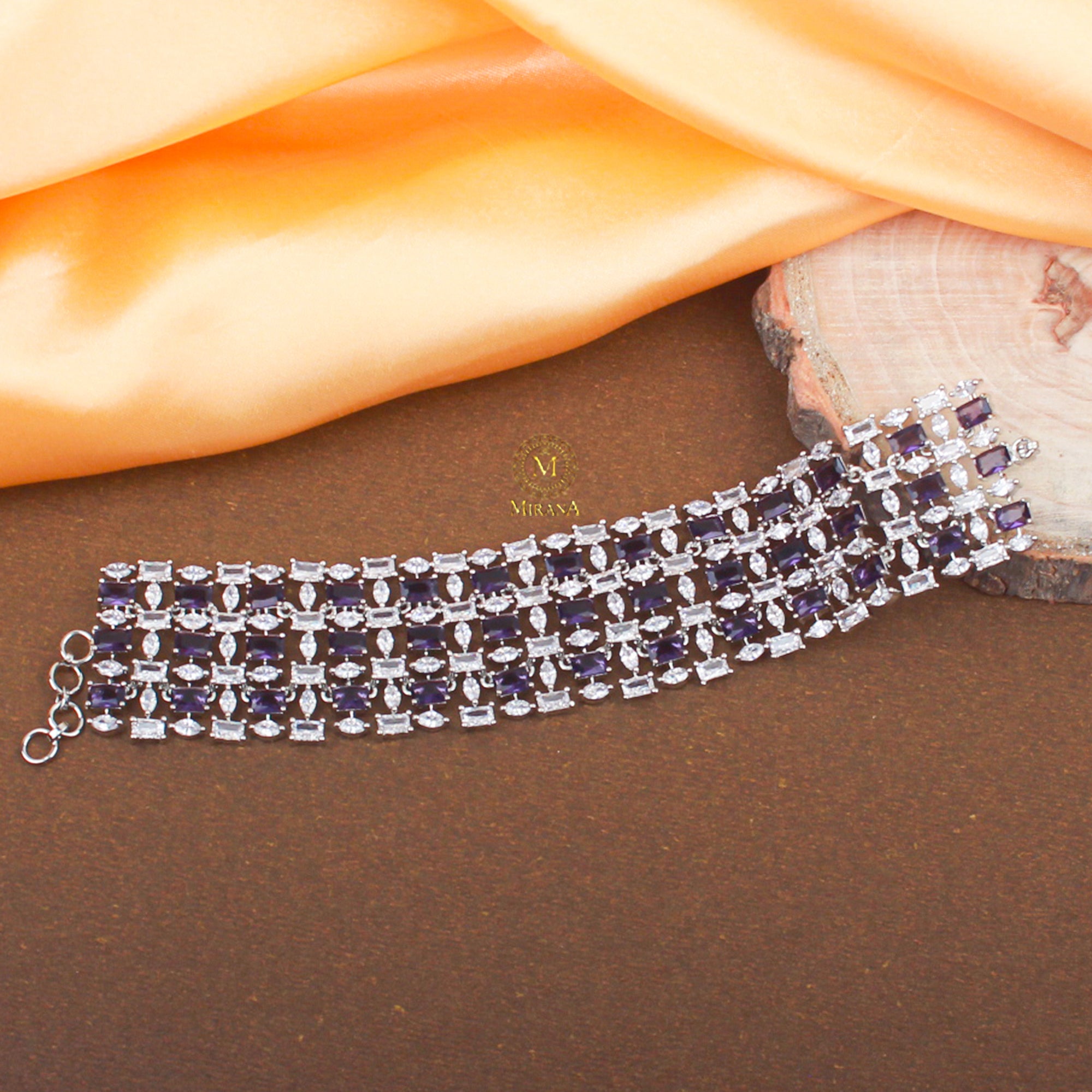 Olivia Lavender CZ Designer Bracelet
