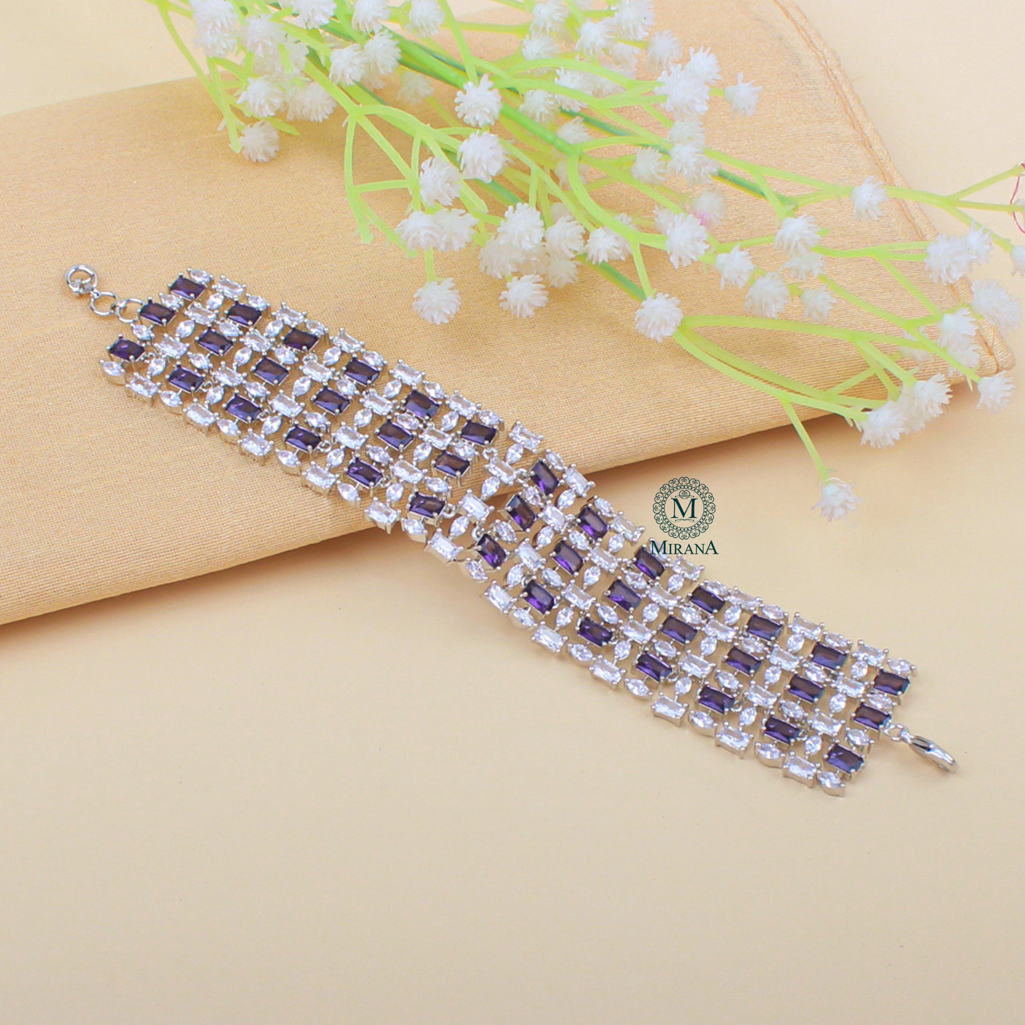Olivia Lavender CZ Designer Bracelet