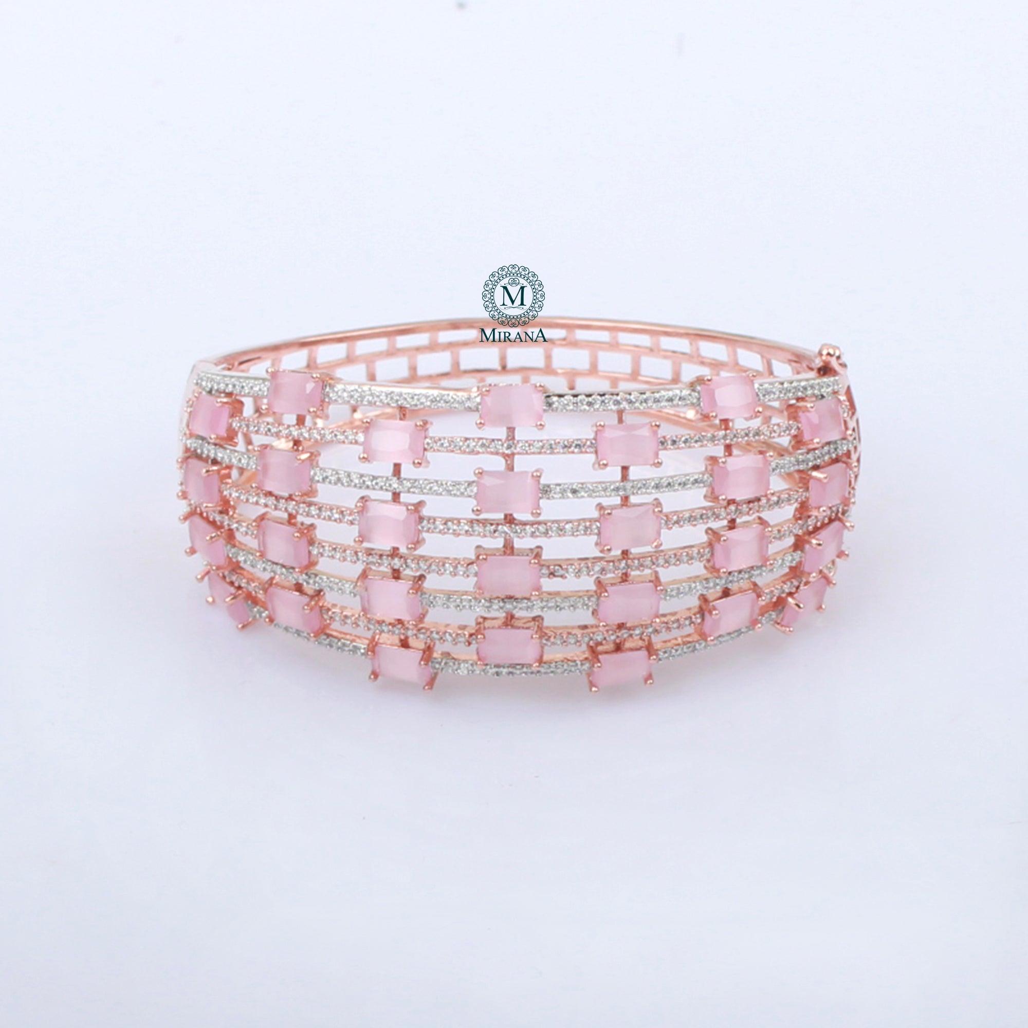 Claire Pastel Pink CZ Designer Bracelet
