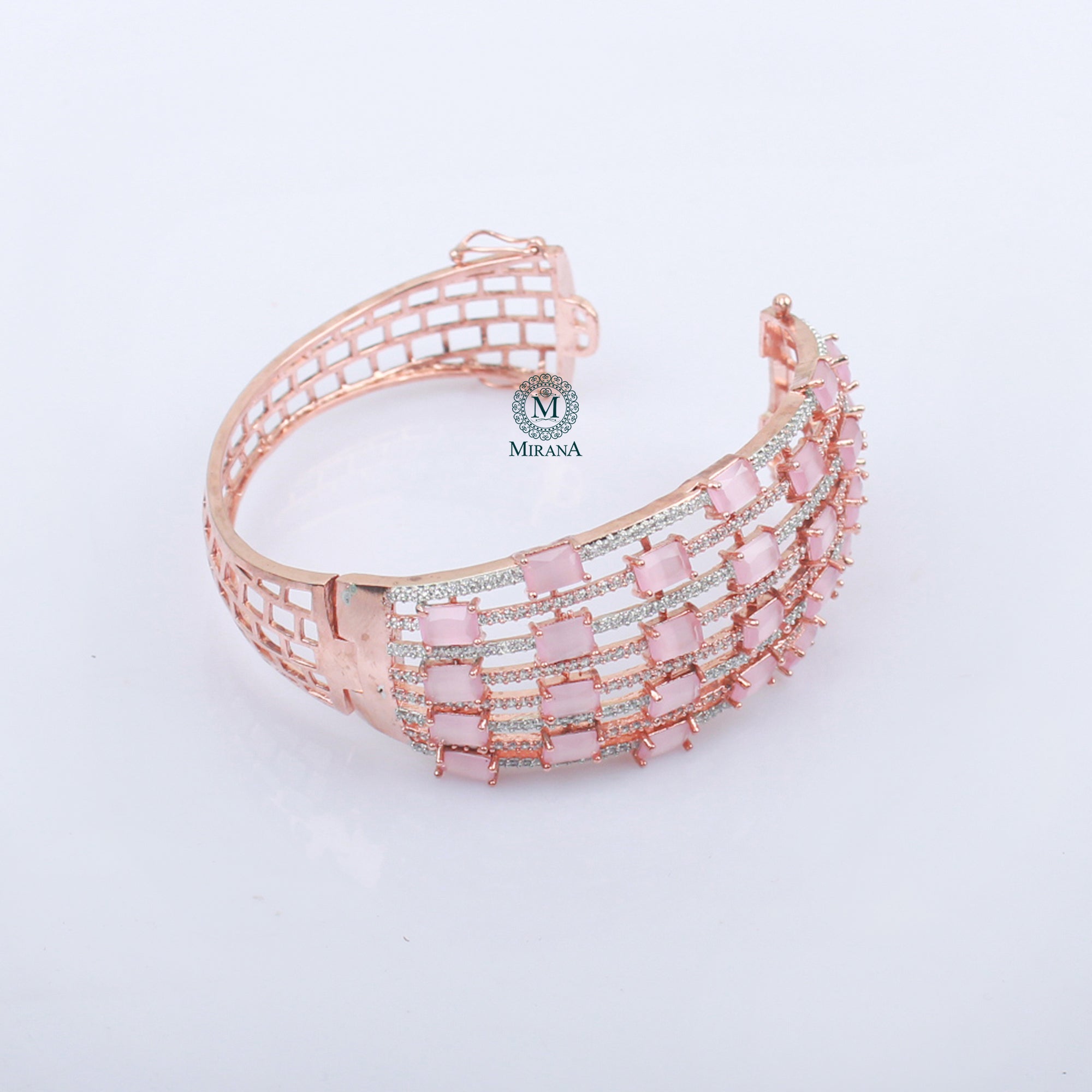 Claire Pastel Pink CZ Designer Bracelet