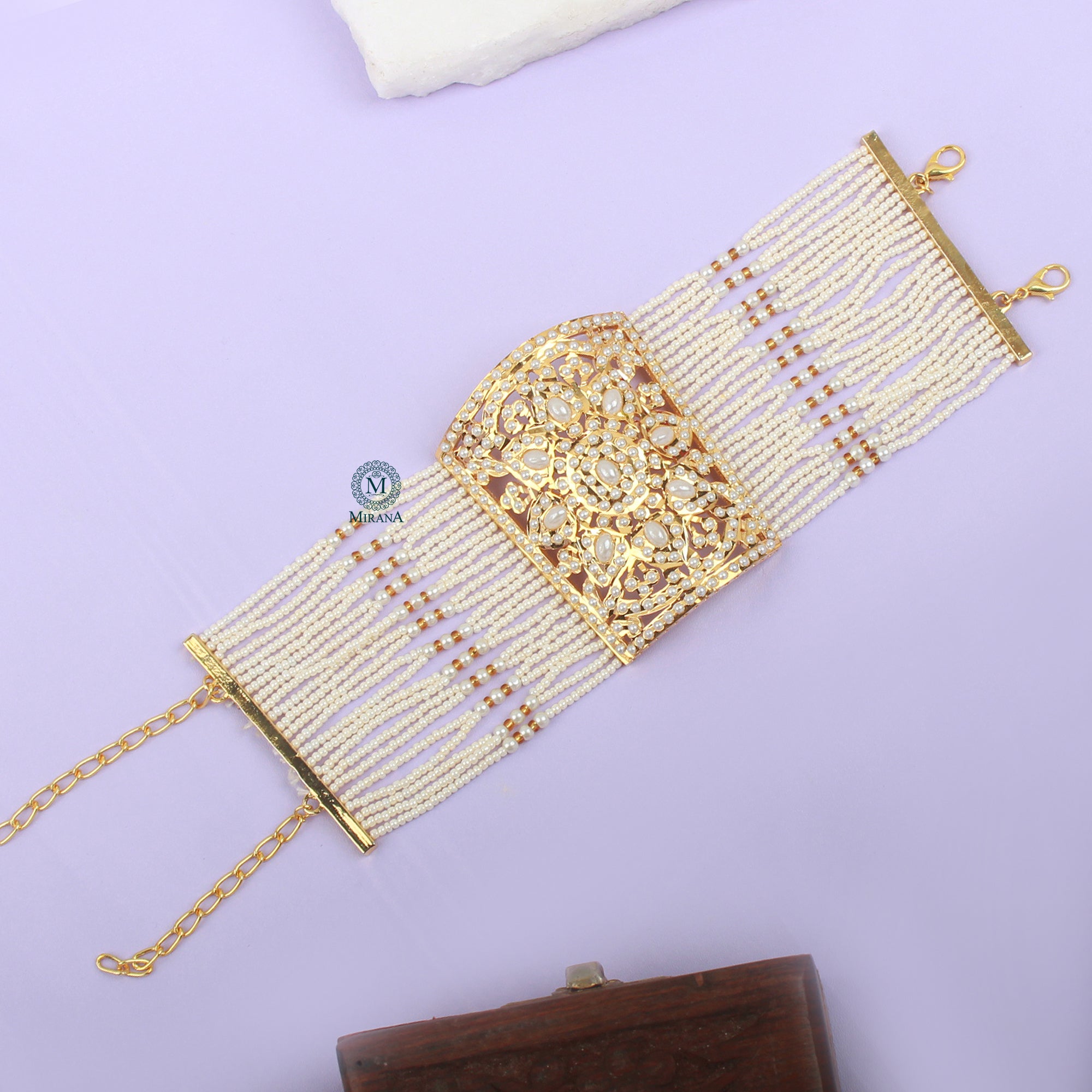 Leena Pearl Jadau Designer Handcuff