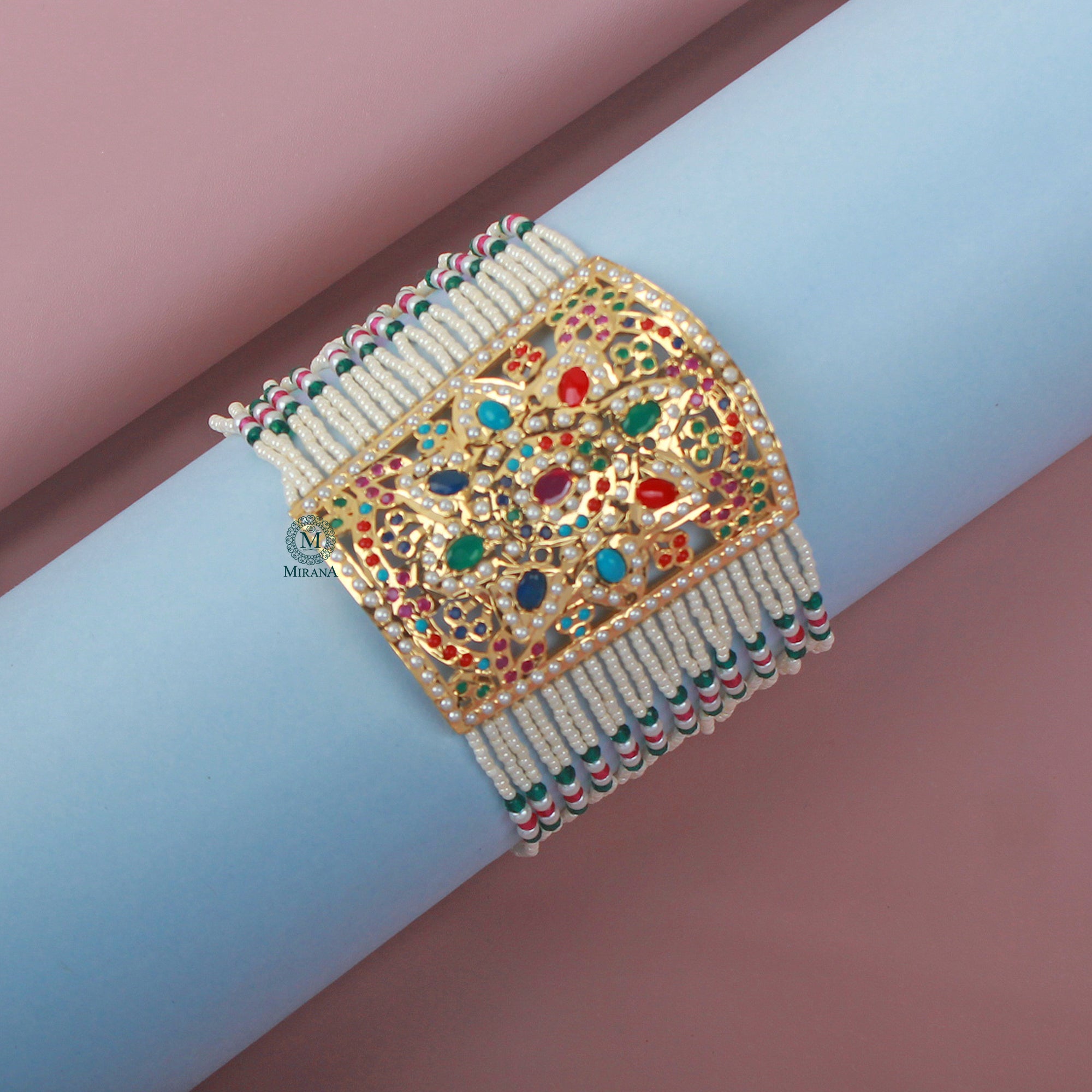 Leena Multi Colour Jadau Handcuff