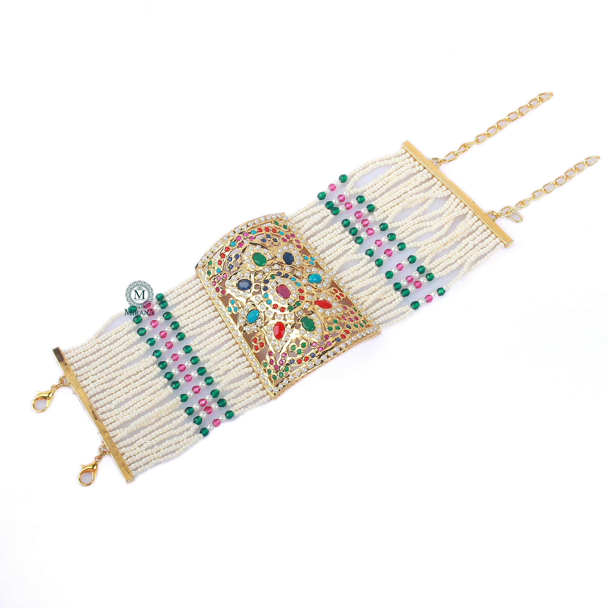 Leena Multi Colour Jadau Handcuff