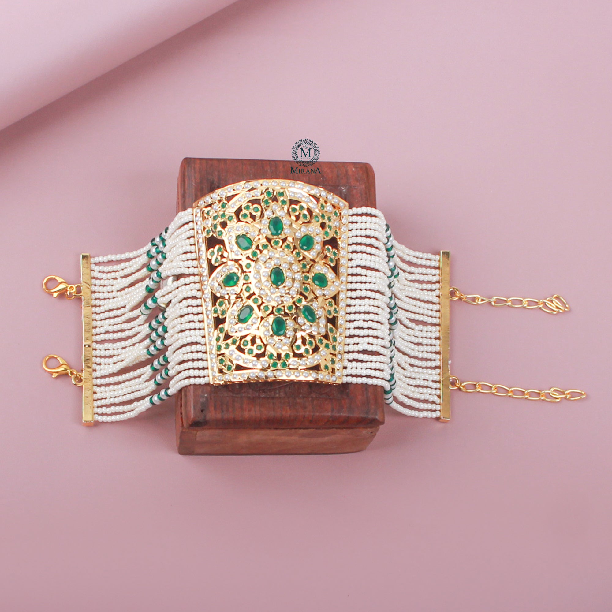 Leena Emerald Green Jadau Handcuff