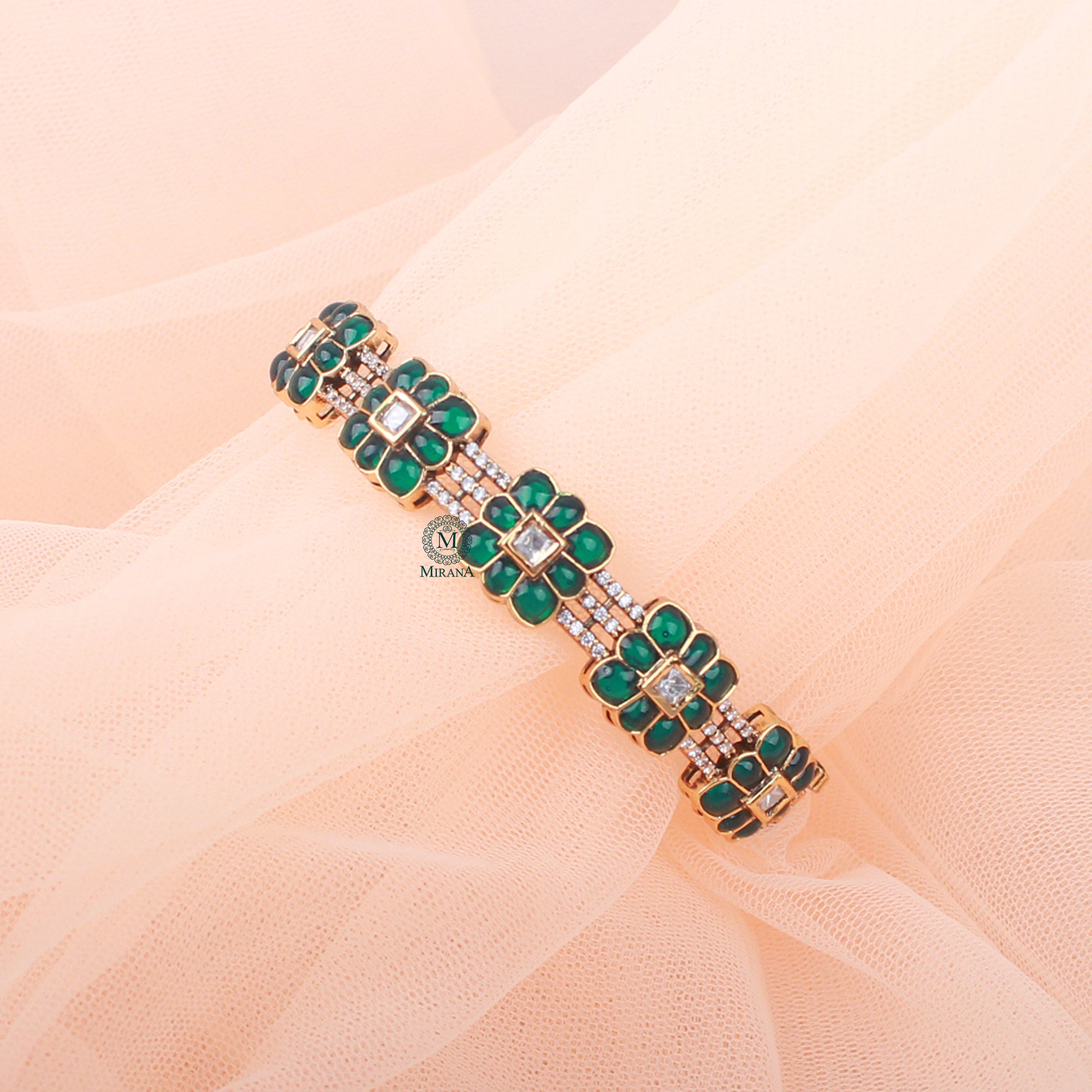 Sarika Emerald Green Designer Bracelet
