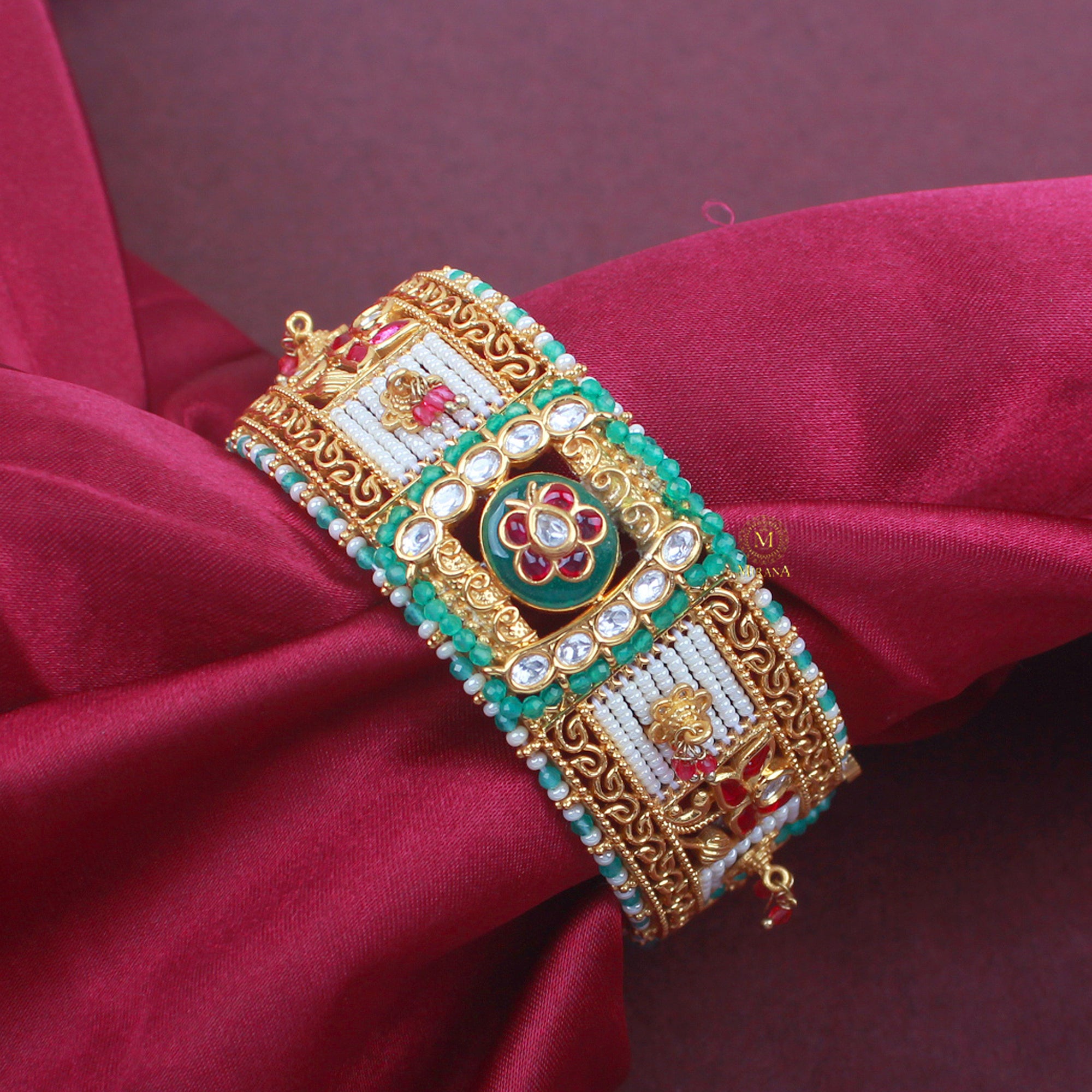 Shikha Pearl Antique Designer Bracelet