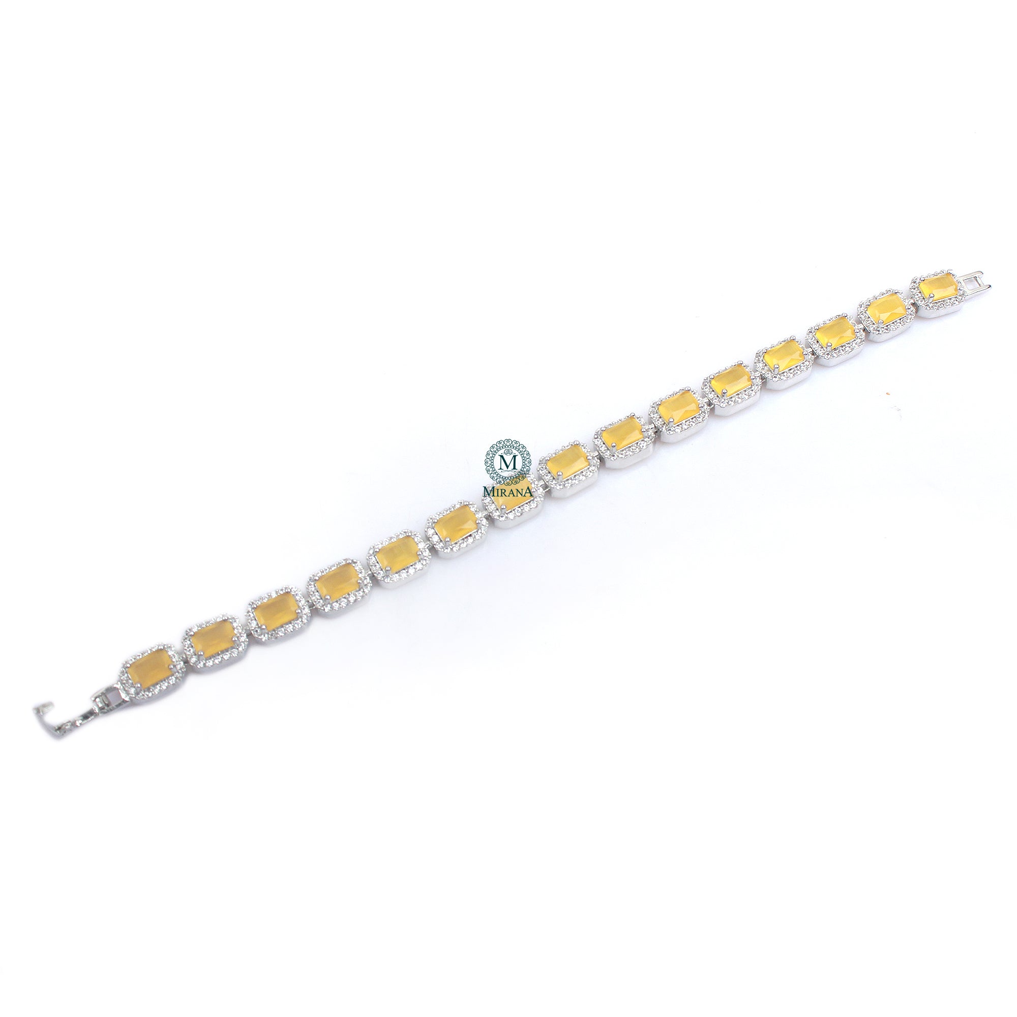 Octo Yellow CZ Designer Bracelet