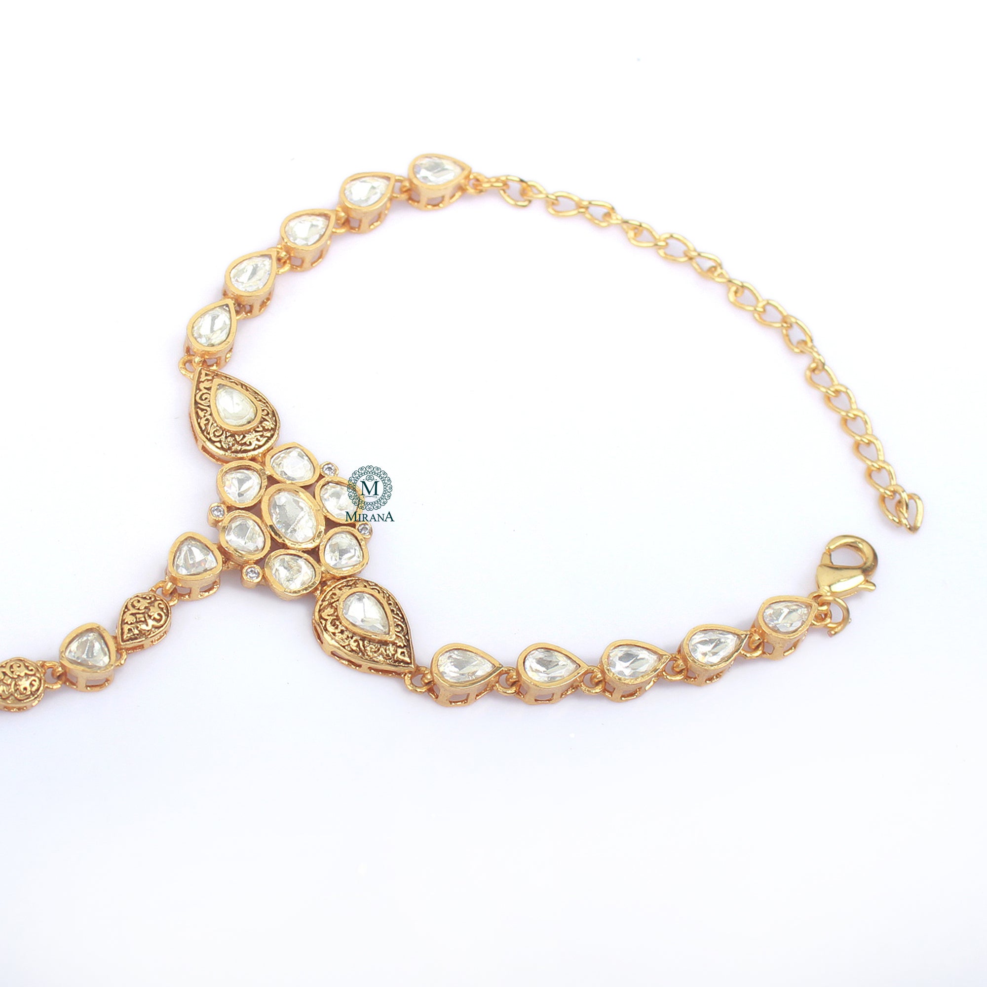 Atishi Moissanite Bridal Hathphool Bracelet