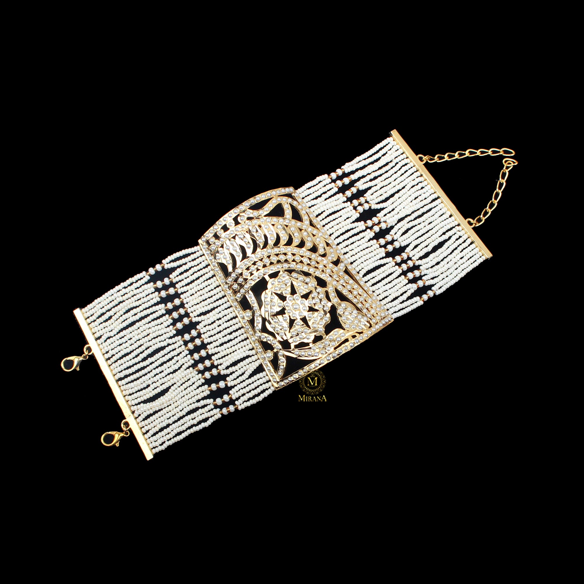 Devishi Pearl Jadau Designer Handcuff
