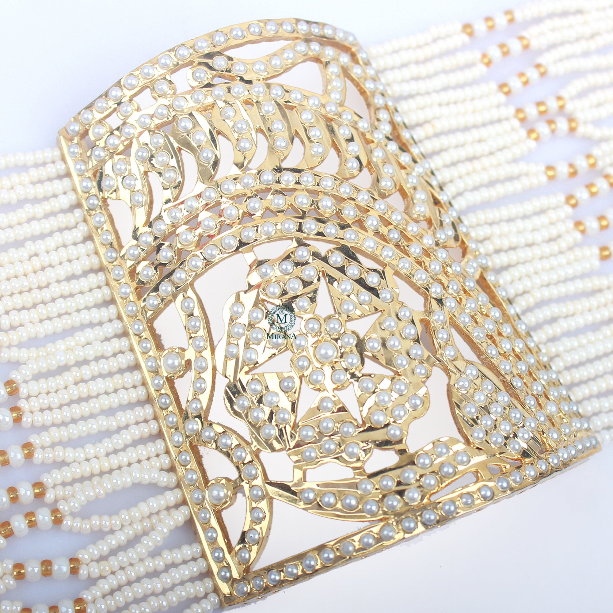 Devishi Pearl Jadau Designer Handcuff