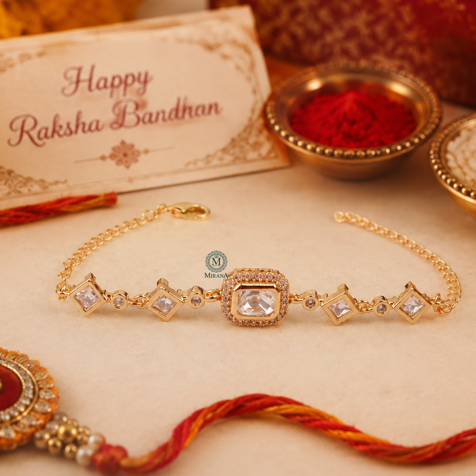 Harsh Polki Rakhi Designer Bracelet